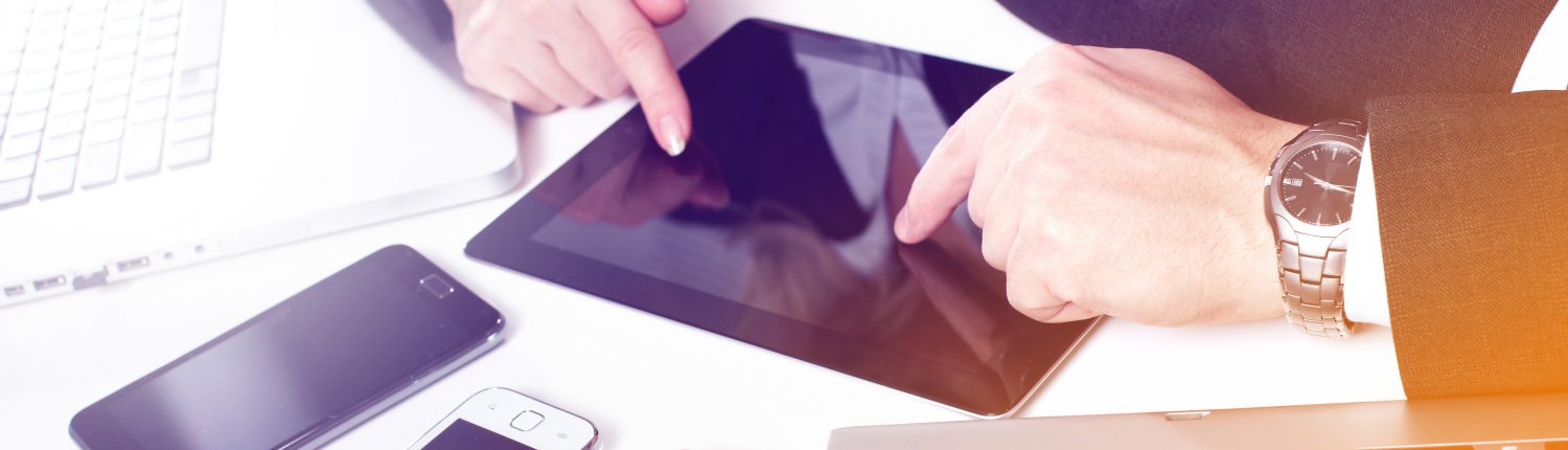 Business people group working with laptop.